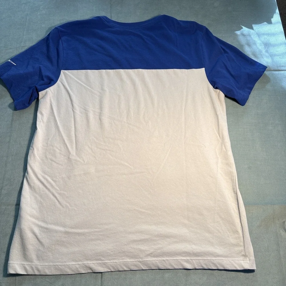 Nike NFL Denver Broncos Mens Large Blue Grey Colorblock T-Shirt Logo Tee